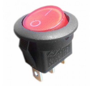 Выключатель круглый одноклавишный с индикаторной лампой 66216